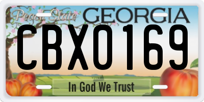 GA license plate CBX0169
