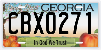 GA license plate CBX0271
