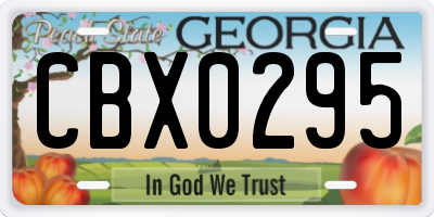 GA license plate CBX0295