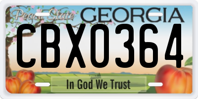 GA license plate CBX0364