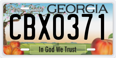 GA license plate CBX0371