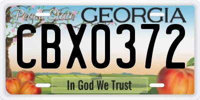 GA license plate CBX0372