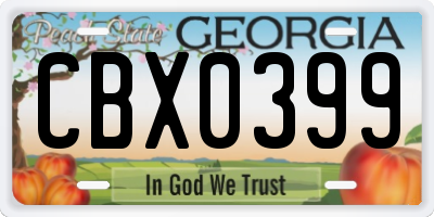 GA license plate CBX0399