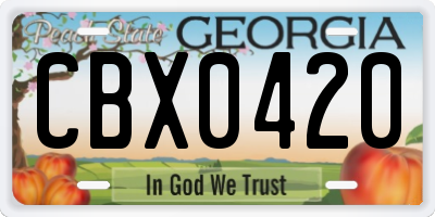 GA license plate CBX0420