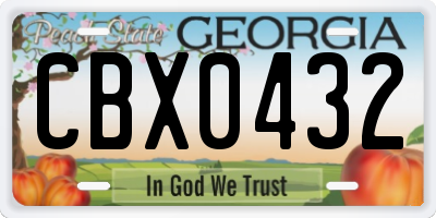 GA license plate CBX0432