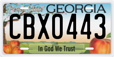 GA license plate CBX0443