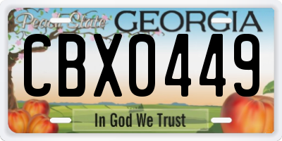 GA license plate CBX0449