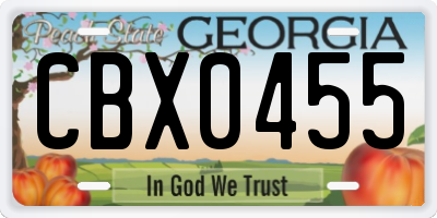 GA license plate CBX0455
