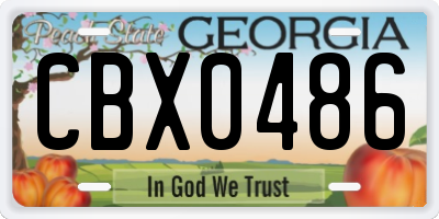 GA license plate CBX0486