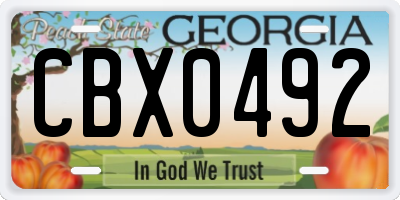 GA license plate CBX0492