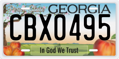 GA license plate CBX0495