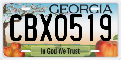 GA license plate CBX0519