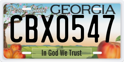GA license plate CBX0547