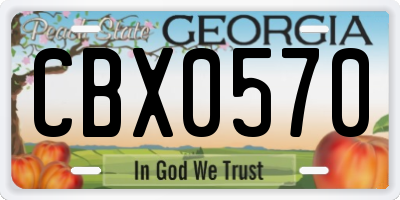 GA license plate CBX0570