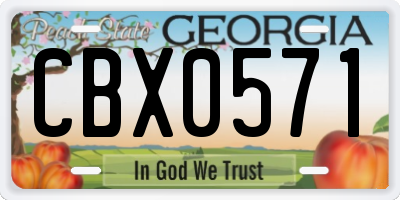 GA license plate CBX0571