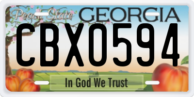 GA license plate CBX0594