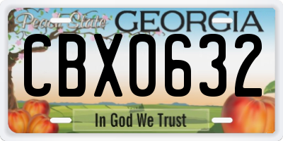 GA license plate CBX0632
