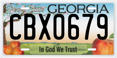 GA license plate CBX0679