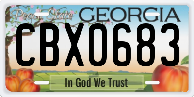 GA license plate CBX0683