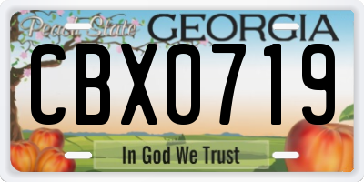 GA license plate CBX0719