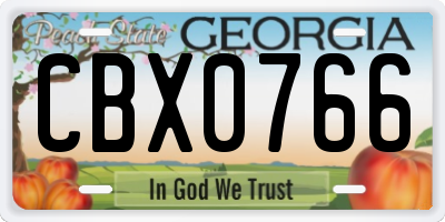 GA license plate CBX0766