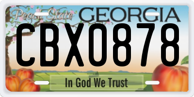 GA license plate CBX0878