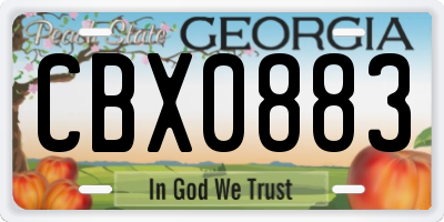 GA license plate CBX0883