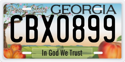 GA license plate CBX0899