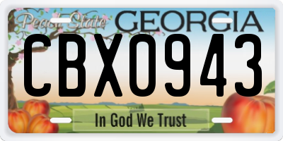 GA license plate CBX0943