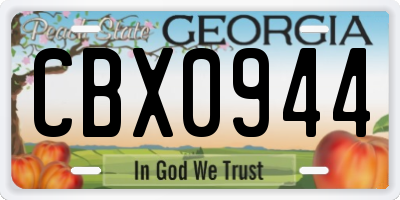 GA license plate CBX0944