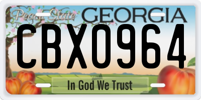 GA license plate CBX0964