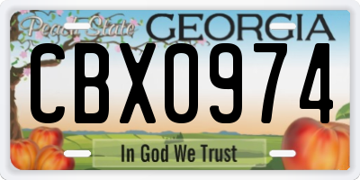GA license plate CBX0974