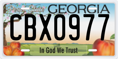 GA license plate CBX0977