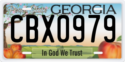 GA license plate CBX0979