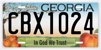 GA license plate CBX1024
