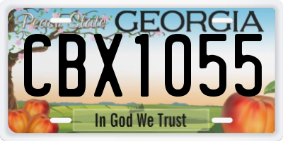 GA license plate CBX1055