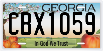GA license plate CBX1059