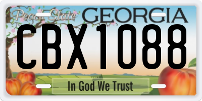GA license plate CBX1088