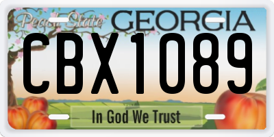 GA license plate CBX1089