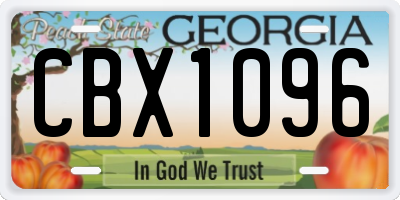 GA license plate CBX1096