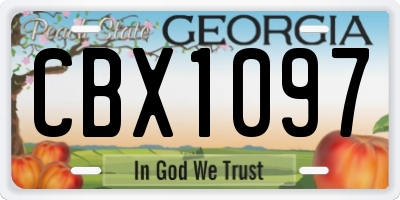 GA license plate CBX1097
