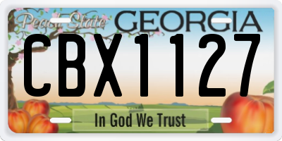 GA license plate CBX1127