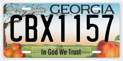 GA license plate CBX1157
