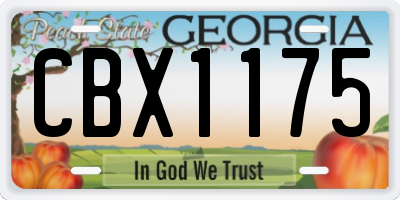 GA license plate CBX1175