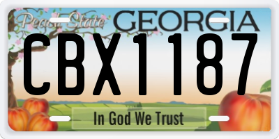 GA license plate CBX1187