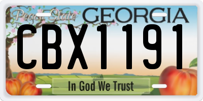 GA license plate CBX1191