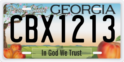 GA license plate CBX1213