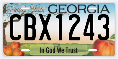 GA license plate CBX1243