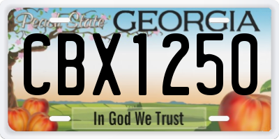 GA license plate CBX1250