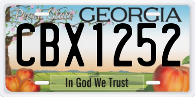 GA license plate CBX1252